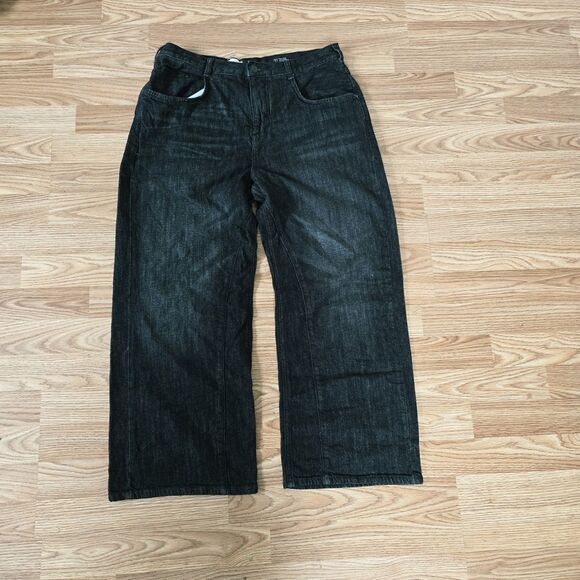 Pilcro Denim - Anthropologie Pilcro Barrel Leg Jeans Women's Size 31 Black High-Rise